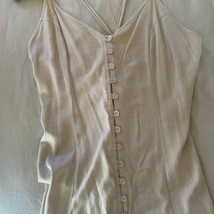 Beige midi slip dress